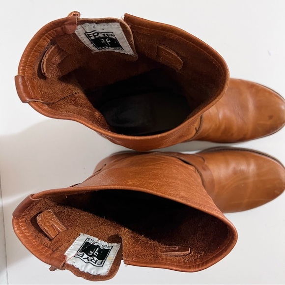 Frye Veronica Whiskey Short Mid Calf Belted Leather Moto Boots 7 - Picture 13 of 16